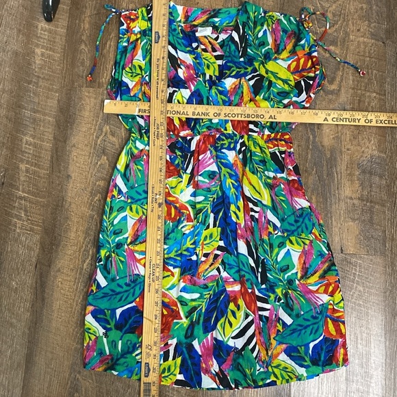 LAUREN RALPH LAUREN TROPICAL SWIM SUIT COVER WITH ADJ. SLEEVES&SIDE SPLITS - Picture 13 of 13
